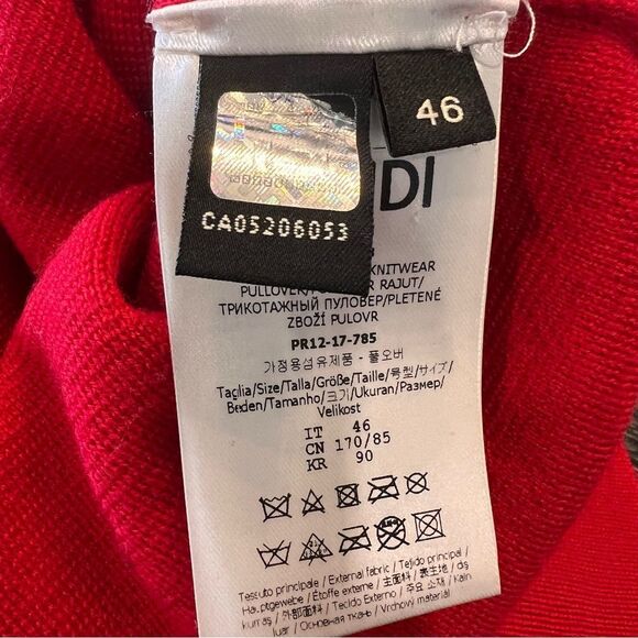 FENDI Sweater (thin) Wool Red Monster Size 46 - Picture 9 of 9